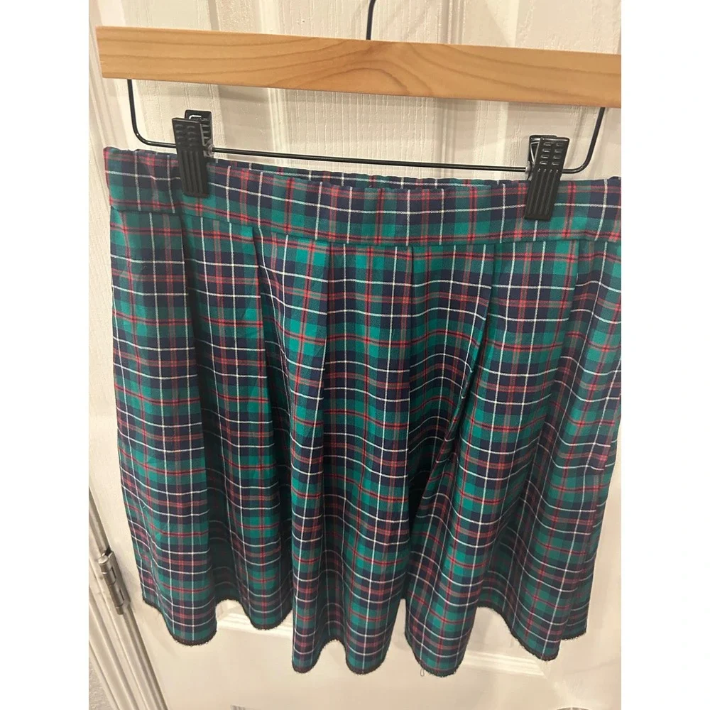 Pendleton Pleated Skirt Green Plaid Wool USA Vintage School Girl Prep Kids 8‎